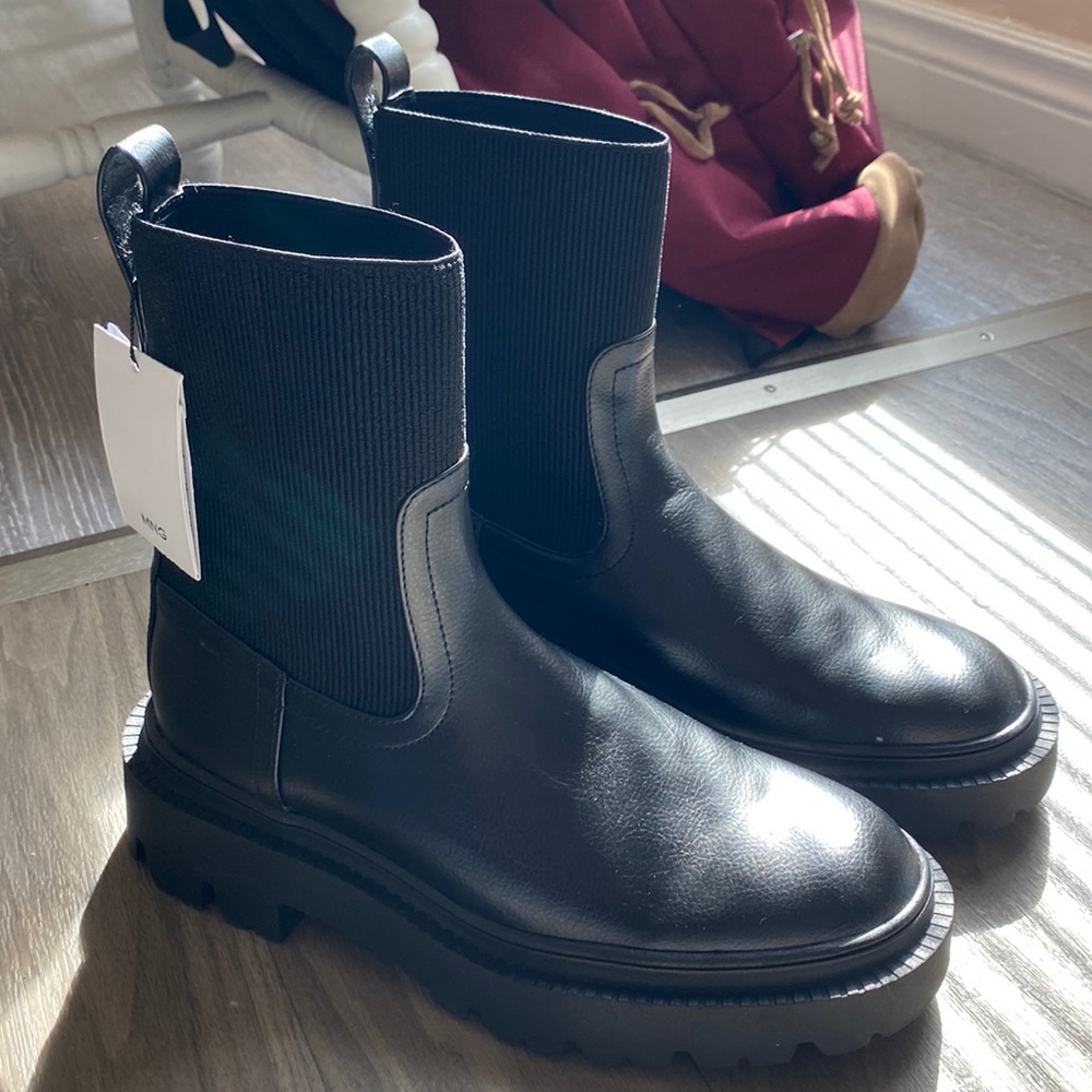 Mango platform track sock bootie